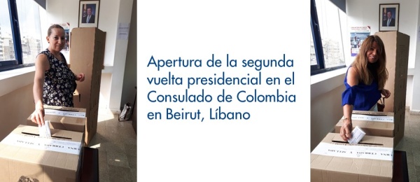 Apertura de la segunda vuelta presidencial en el Consulado de Colombia en Beirut