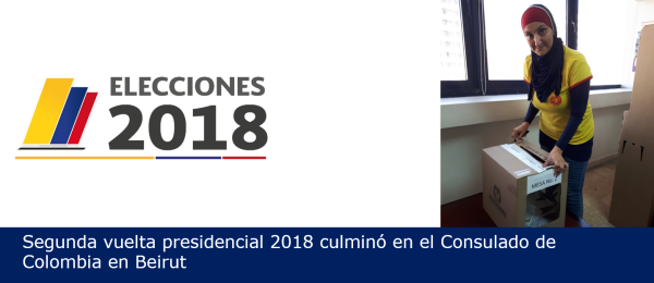 Segunda vuelta presidencial 2018 culminó en el Consulado de Colombia en Beirut