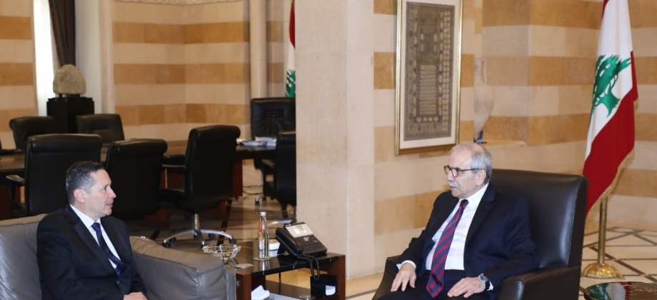 Reunión del Embajador de Colombia Edwin Ostos Alfonso con el Primer Ministro del Líbano Nawaf Salam
