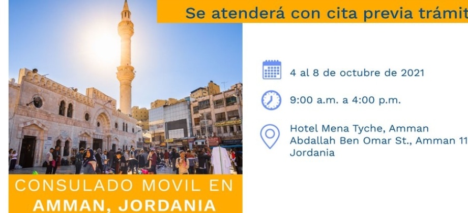 Consulado de Colombia en Beirut realizará el Consulado Móvil en Amman, Jordania